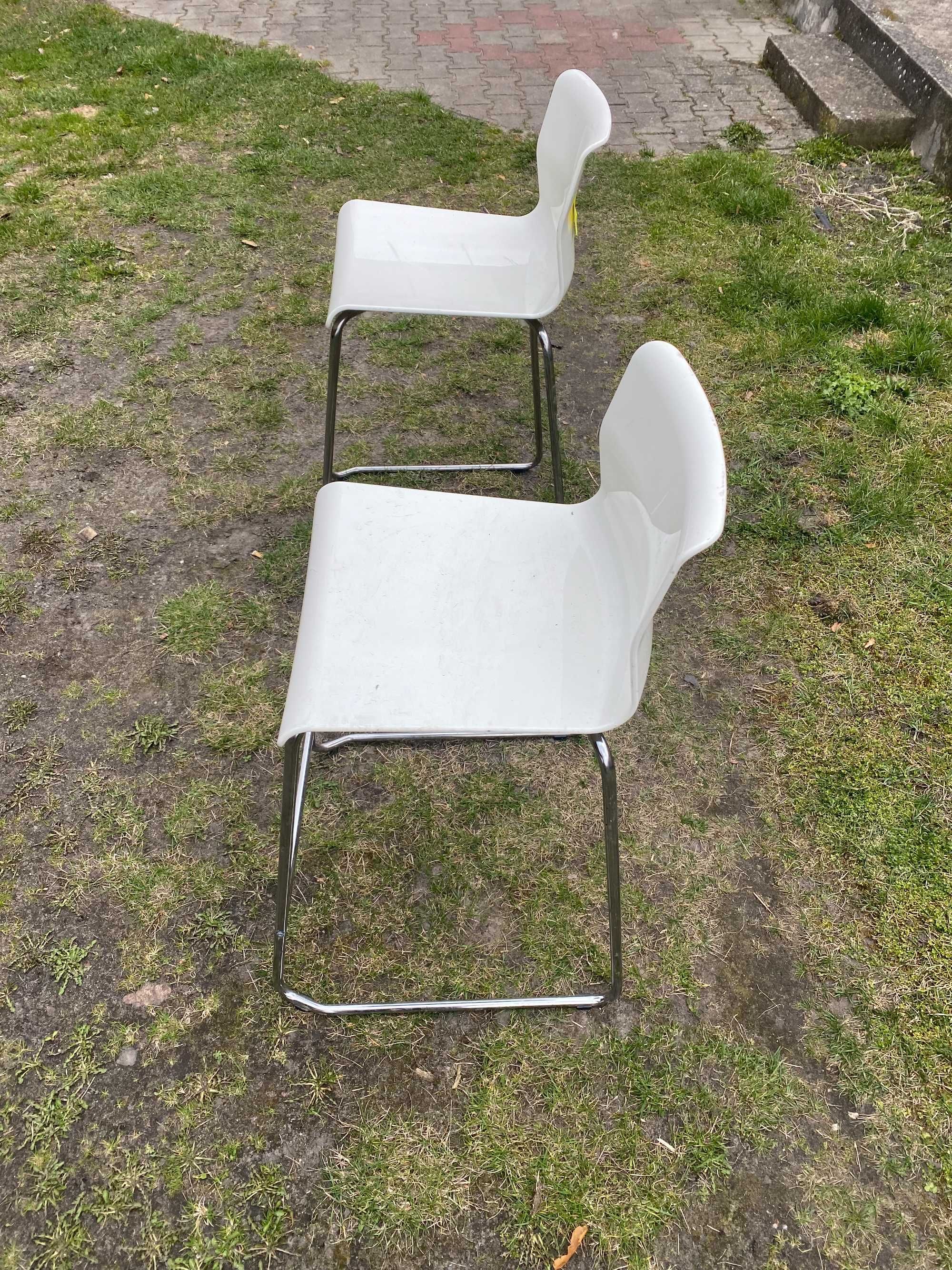 Krzesła barowe wysokie białe