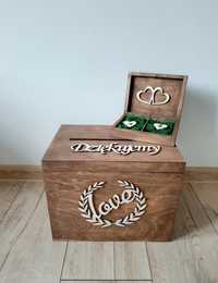 Rustykalne pudełko na koperty obrączki wesele ślub