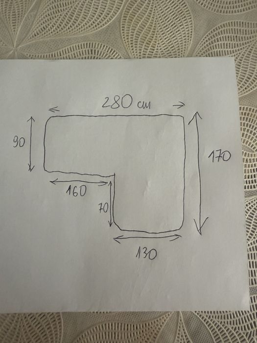 Sofa czarna z funkcją spania rozkładana rogówka  2,8 m