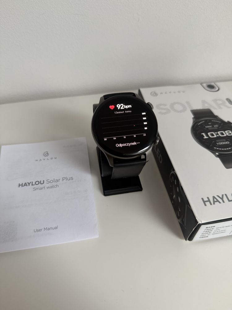 Smartwatch HAYLOU Solar Plus RT3 Czarny | bdb stan | z pudełkiem