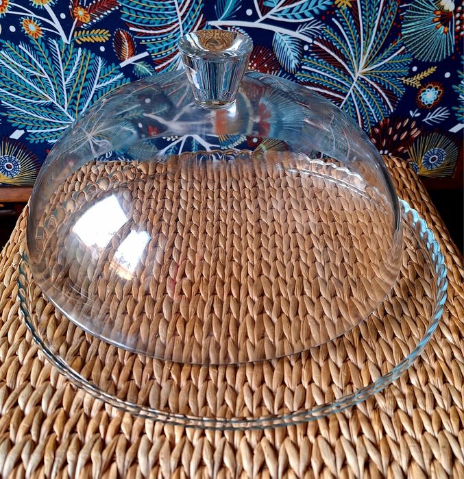 Prato de bolos e cúpula, diâmetro 32cm