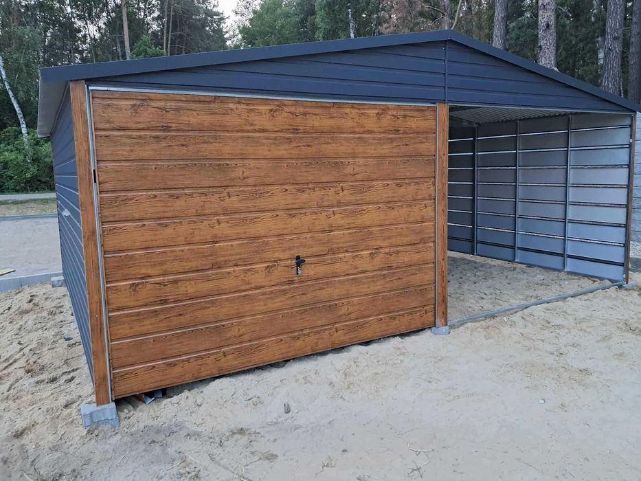 Garaż blaszany, wiata. WZMOCNIONY PROFILAMI. Producent. Cała POLSKA