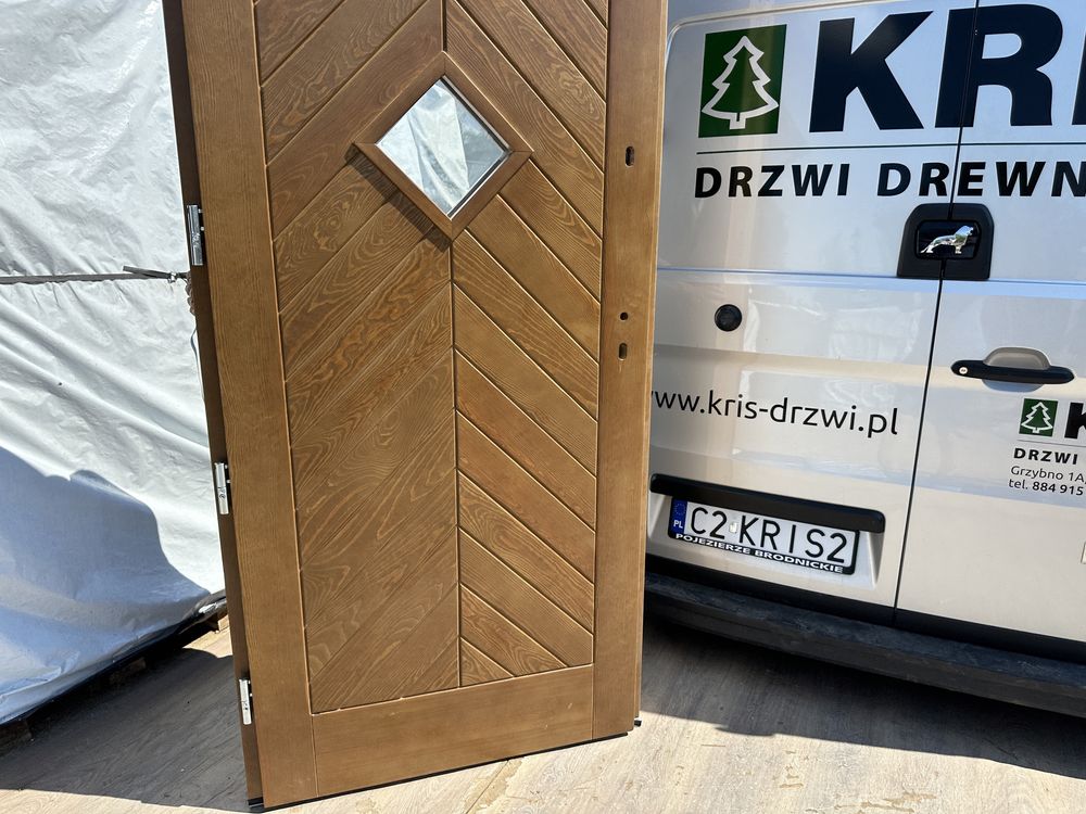 Drzwi zewnetrzne drewniane sosnowe Montaż Na Wymiar Cała Polska i UE
