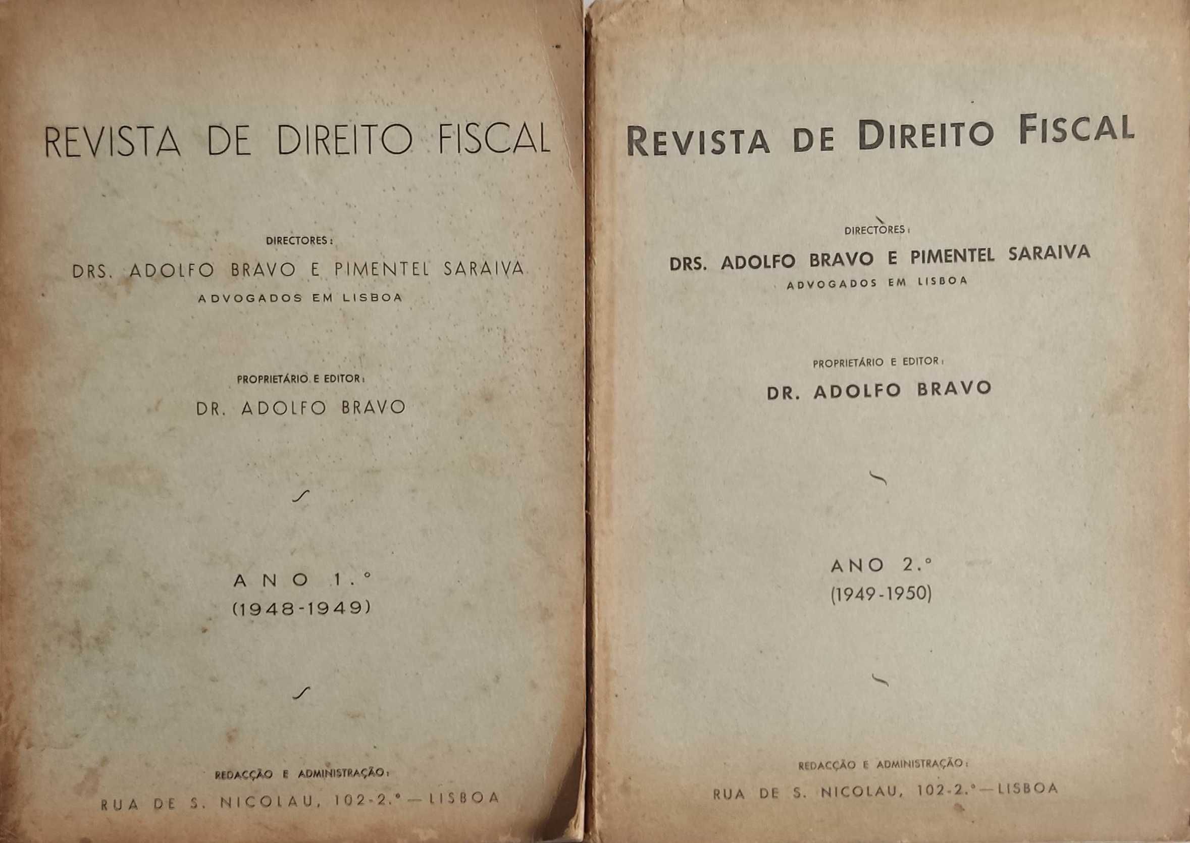 Livros - Dr. Adolfo Bravo - Revista de direito fiscal REF:CE0