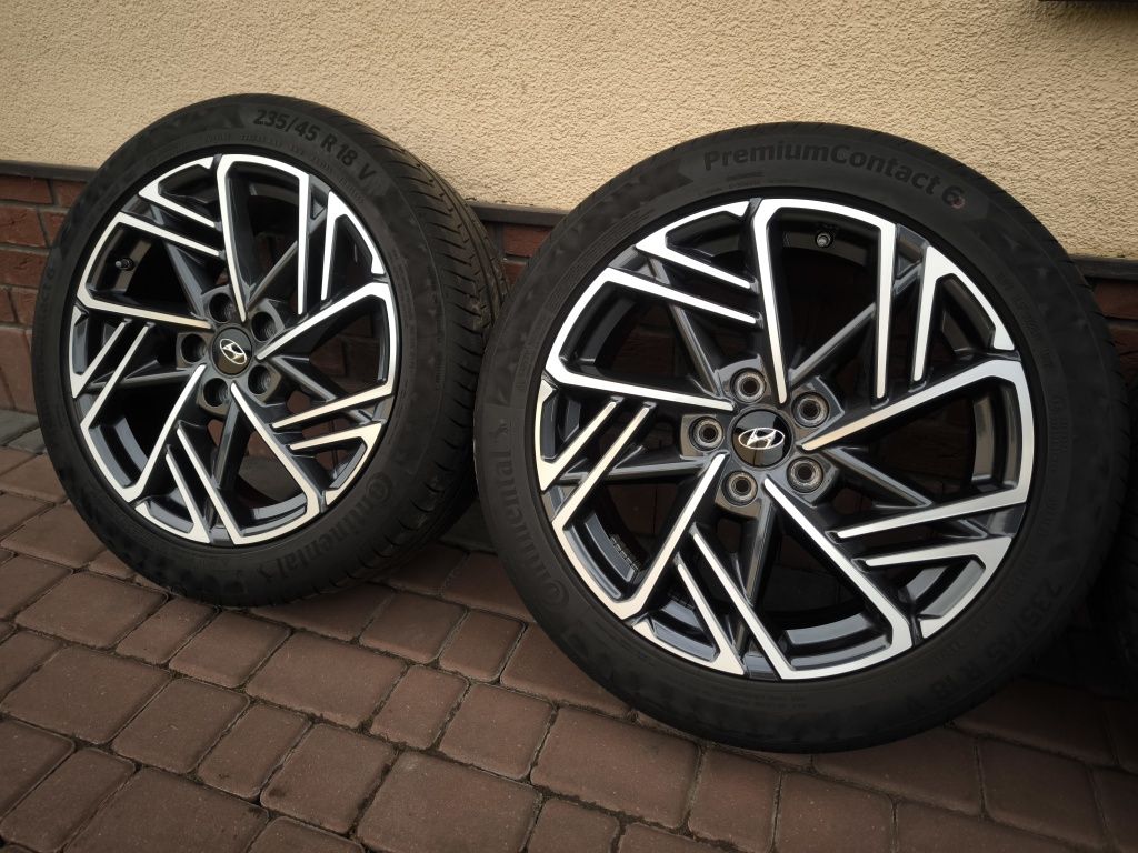→Felgi+opony Hyundai 18x7,5 ET52 5x114,3 Continental idealny stan