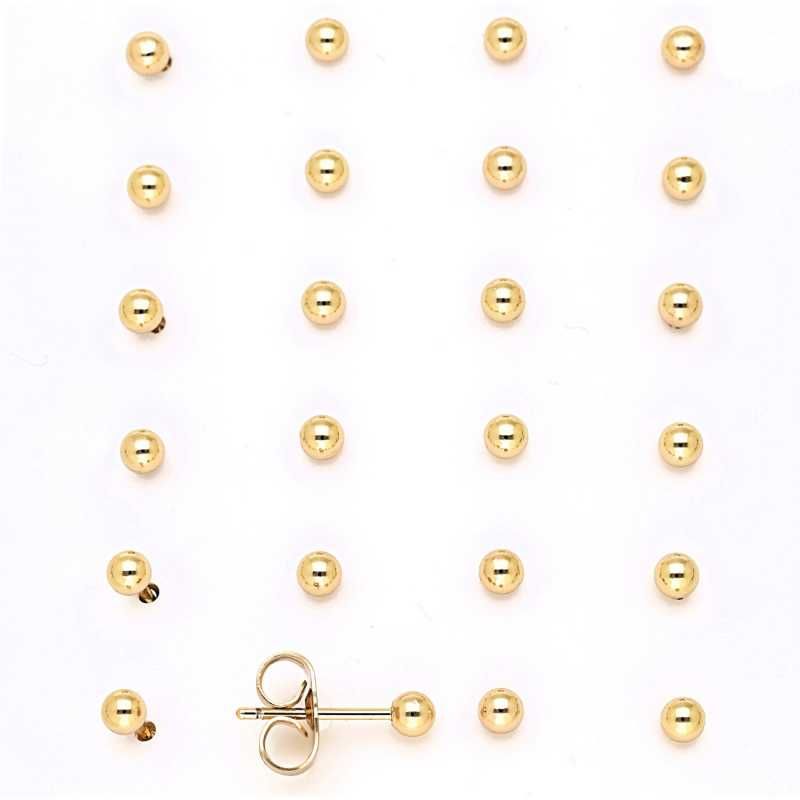 Kolczyki złote Złota KULKA KULKI 3mm Stal chirurgiczna 316L CUDO E29