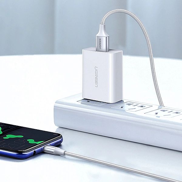 Kabel Ugreen US288, 60130 USB-A / USB-C QC 3.0/3A 0.5m - biały