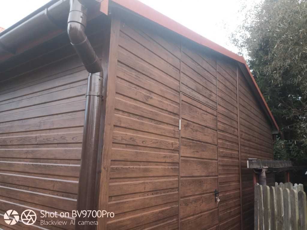 garaż 6x7 drewnopodobny wzmocniony profil ocynkowany premium