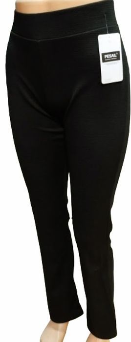 spodnie damskie elastyczne hit wzorek bawełna wysoki stan s/m czarne