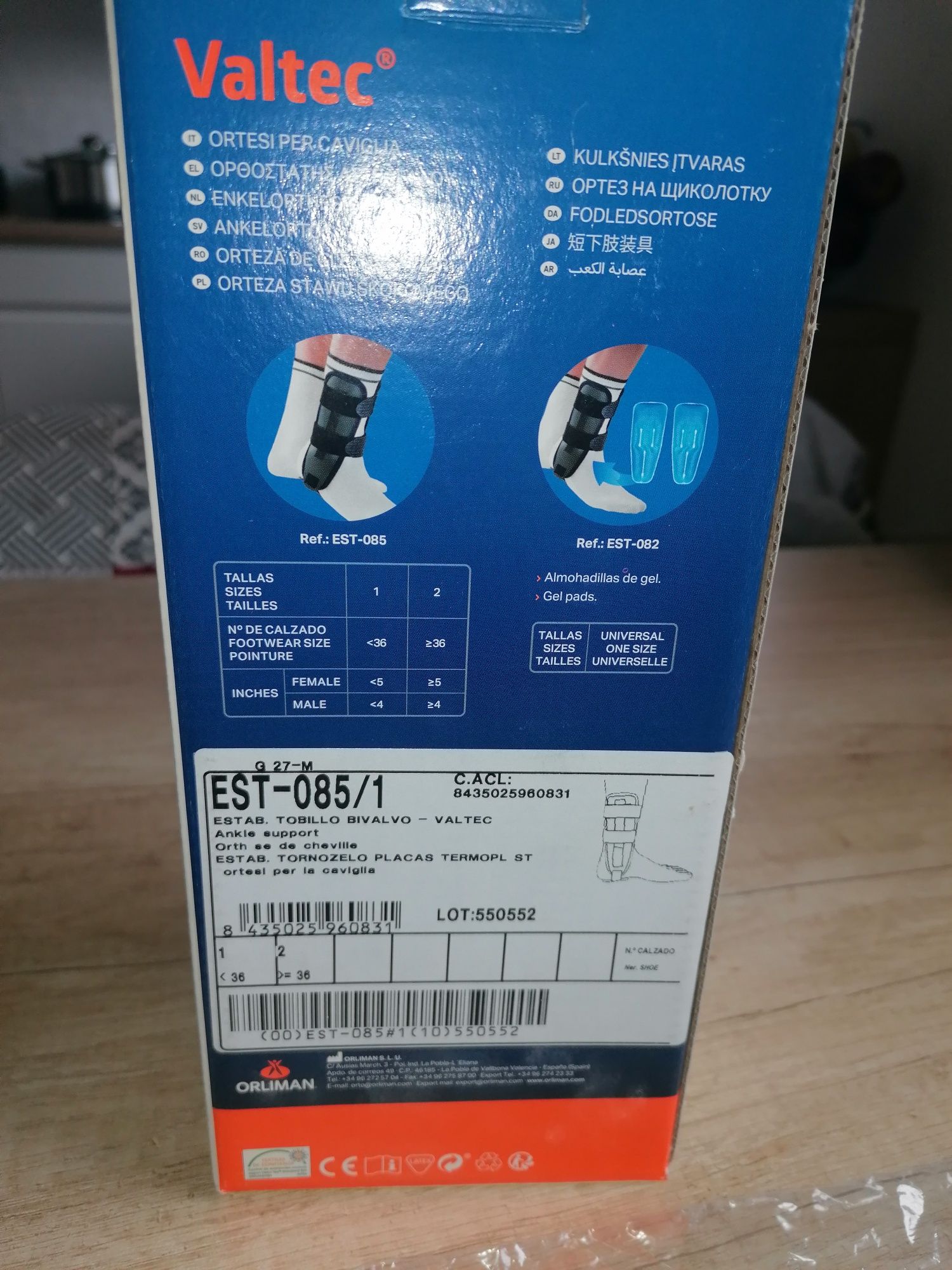 Orteza stabilizująca staw skokowy VALTEC EST-085/1 ORLIMAN