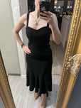 Nowa Sukienka czarna midi Zara 36 S na ramiączkach elegancka