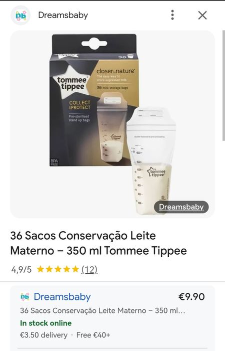 Sacos Conservação Leite Materno: Novos! Medela, Tommee Tippee, etc