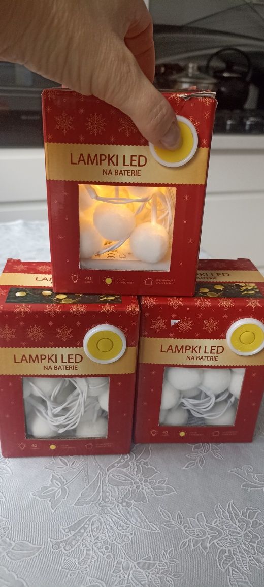 Sprzedam lampki świąteczne nowe kuleczki białe miękkie