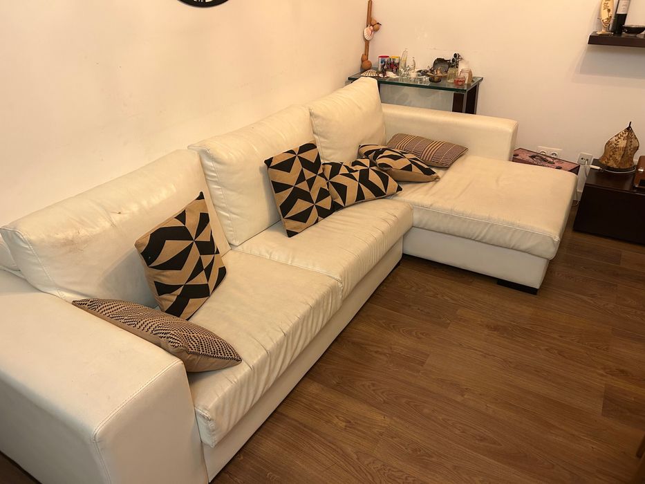 Sofá pele chaise Longue