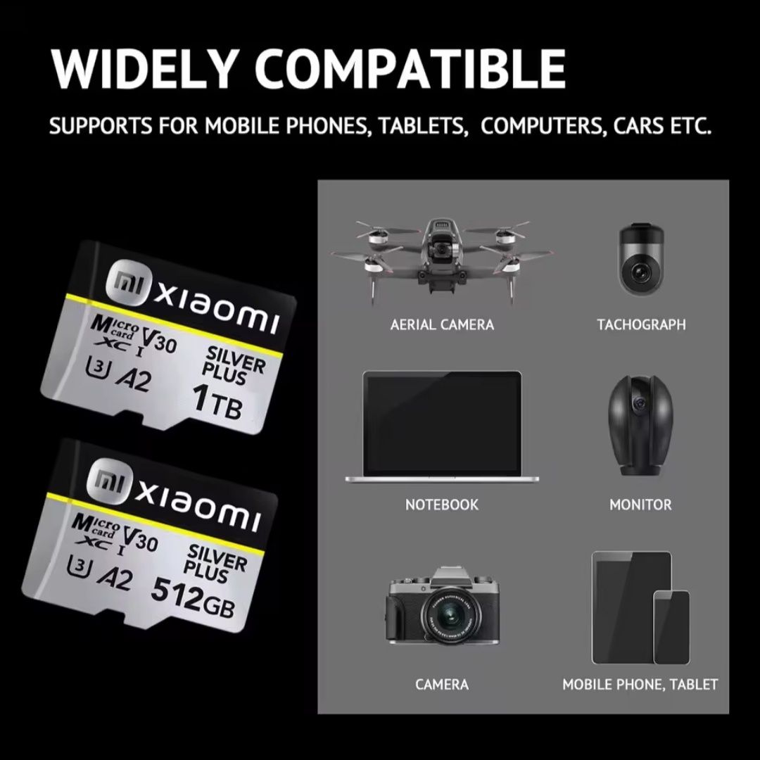 Karta pamięci Xiaomi mikro SD TF 32 GB ultra SD  U3 V30 A2 silver Plus