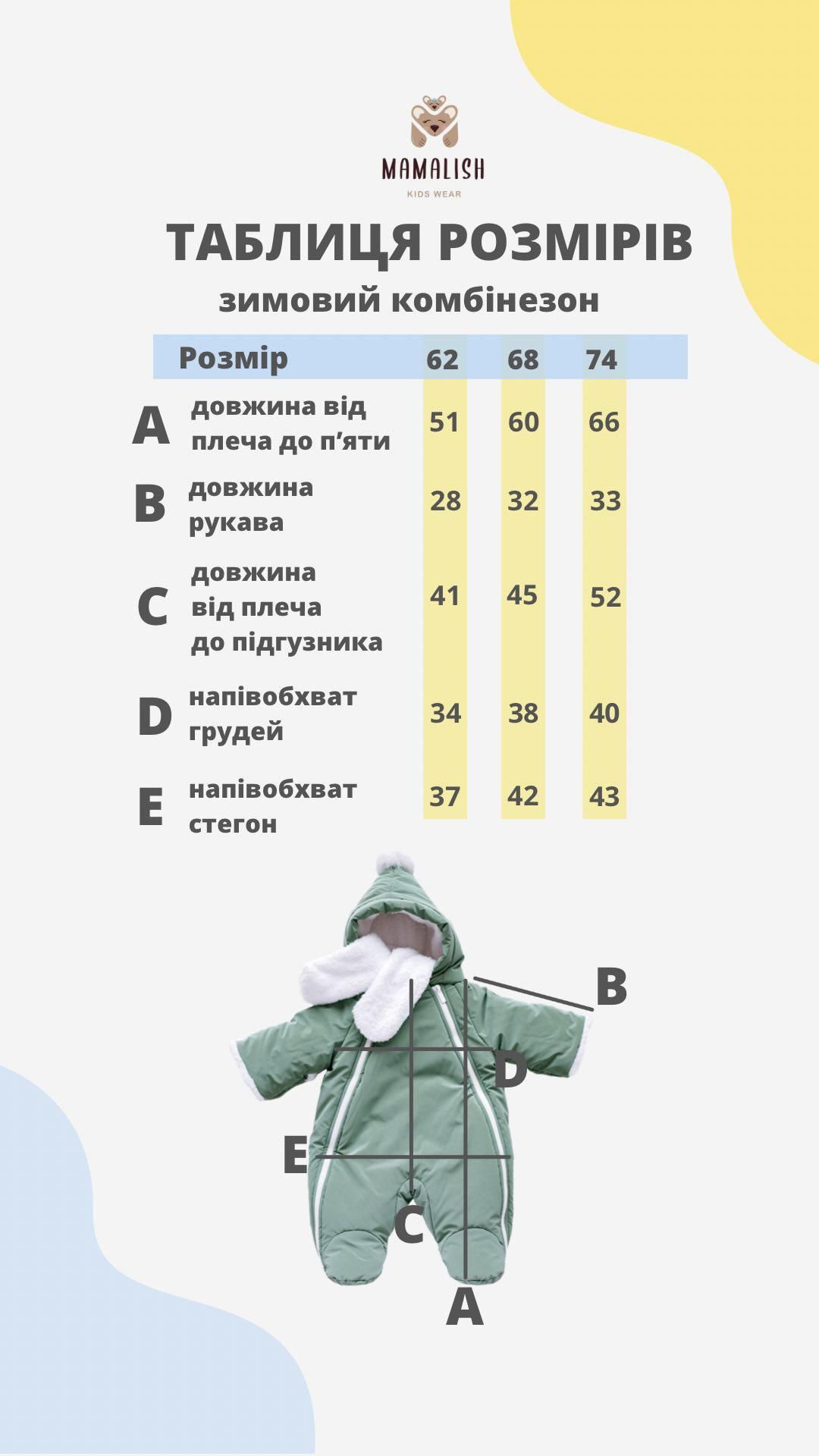 Зимній комбінезон для дівчинки 68 розмір