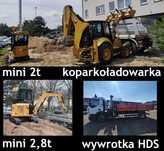 Roboty ziemne, wykopy, koparko ładowarka, mini koparka, wywrotka HDS