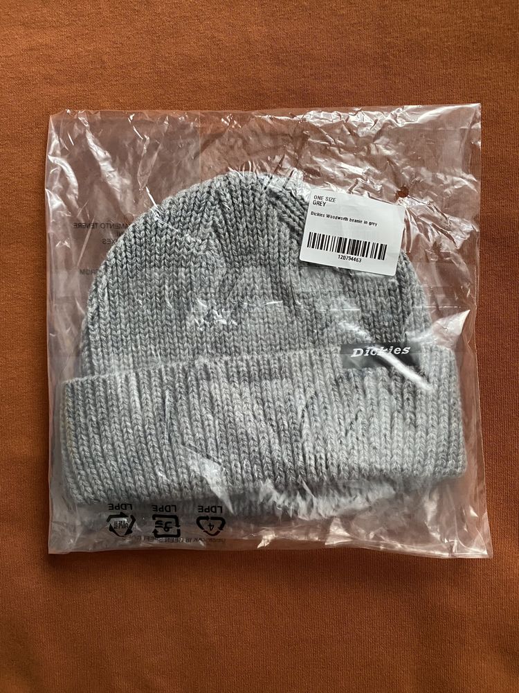 Шапка dickies woodworth waffle beanie in grey оригінал дикис дікіс