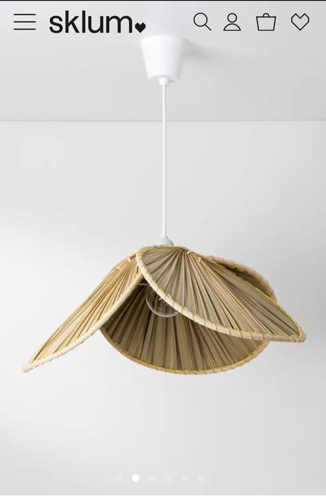 Lampa sklum kilda bambus Boho liść kokosa