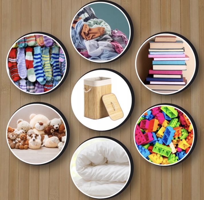 Kosz na pranie SONGMICS LCB10Y bambusowy skladany nowy