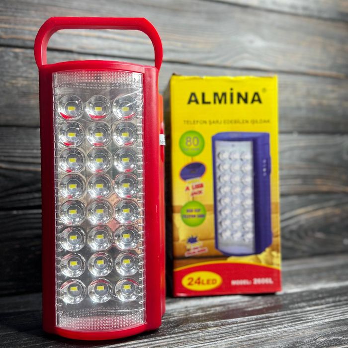 Ліхтар акумуляторний ALMINA 24 LED с павербанком 3000 mAh.