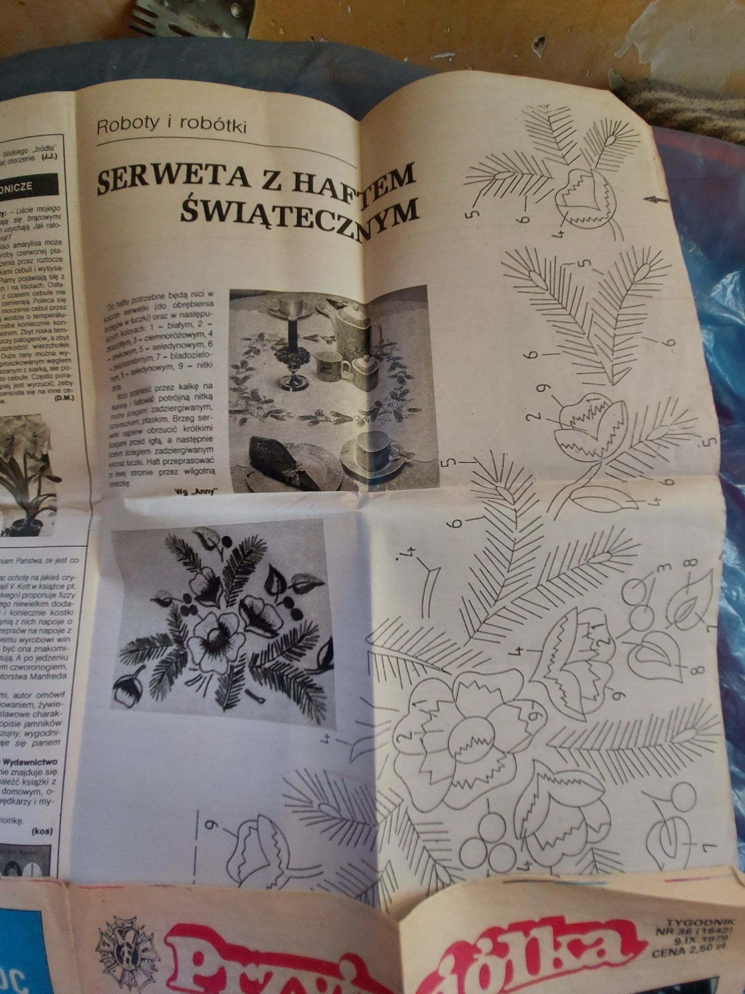 Wycinki z starych gazet wykroje hafty 13sztuk 1979r/86/88r