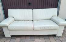 Łóżko Sofa skórzana z funkcją spania -Biała Eljot