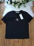 T-shirt koszulka 40 L Calvin Klein monologo czarna basic bawełna nowa