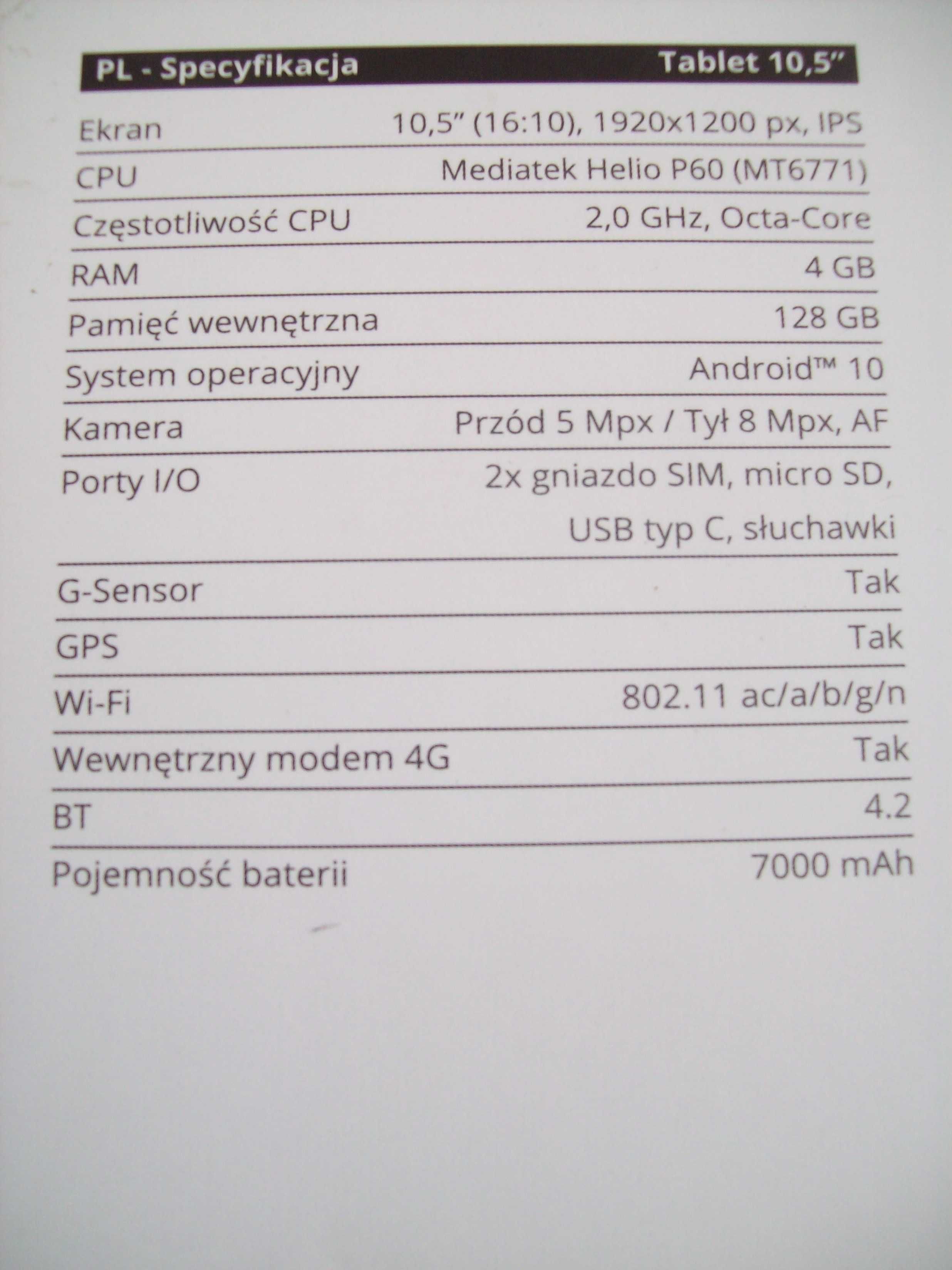 Tablet Kruger&Matz Eagle 1070 10,5" 4GB/128GB