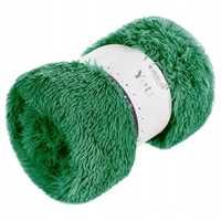 Koc narzuta 200x220 włochacz zielony butelkowy futrzak na łóżko