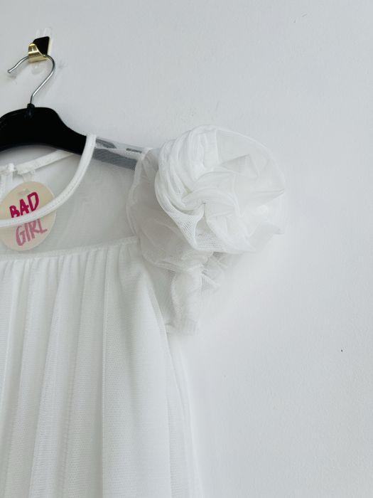 Sukienka dziewczęca tiulowa biała komunia r.134/140