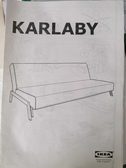 Sofa Karlaby IKEA (z pokrowcem i pojemnikiem na pościel)