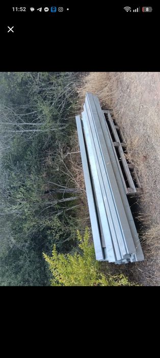 Perfis metálicos galvanizados em U — 3m — Lote 40 Peças
