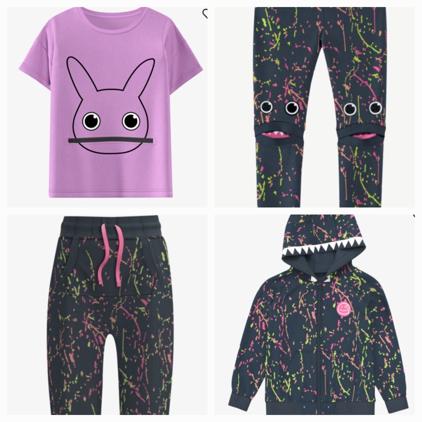 ZOMBIE DASH r.134/140 - 4 szt. bluza spodnie leginsy koszulka KOMPLET
