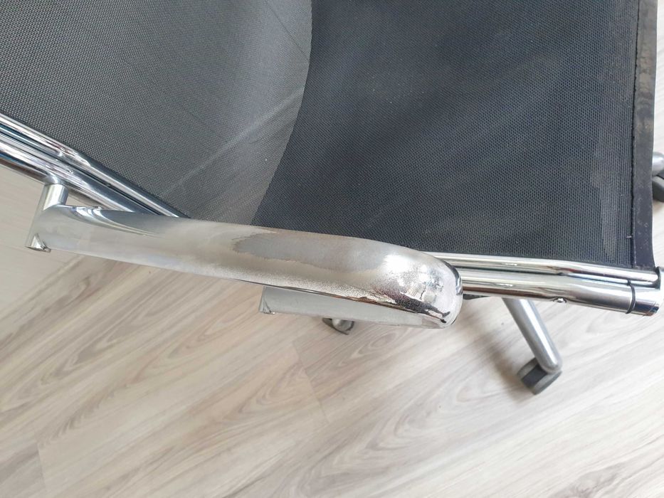 krzesło na kółkach chrom fotel biurkowy