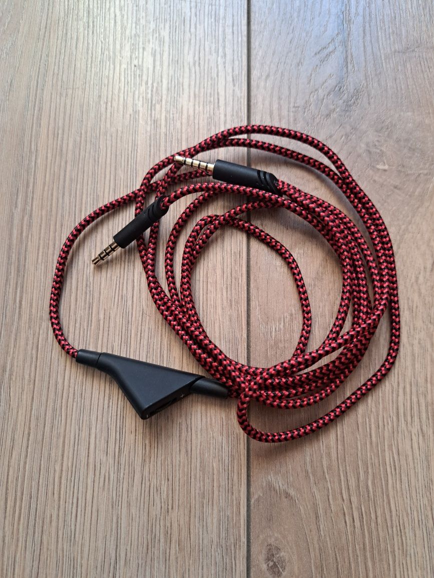 Kabel audio 3,5mm męski aux 2m czerwony