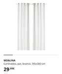 Cortinados IKEA cinza e branco
