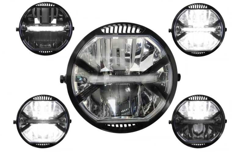 Reflektor Lampa Przednia LED Motorower Motocykl Caffe Racer Bober