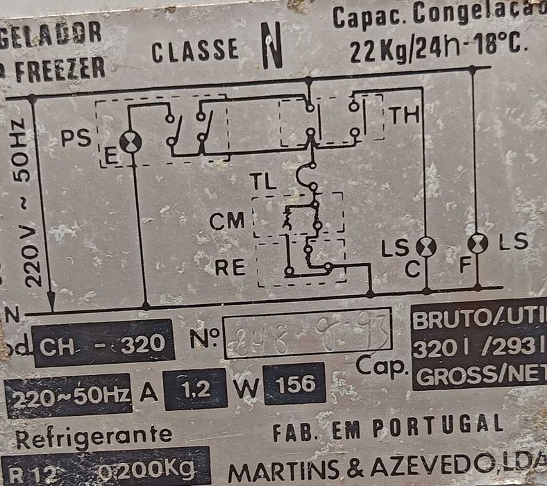 Arca congeladora (320 litros)