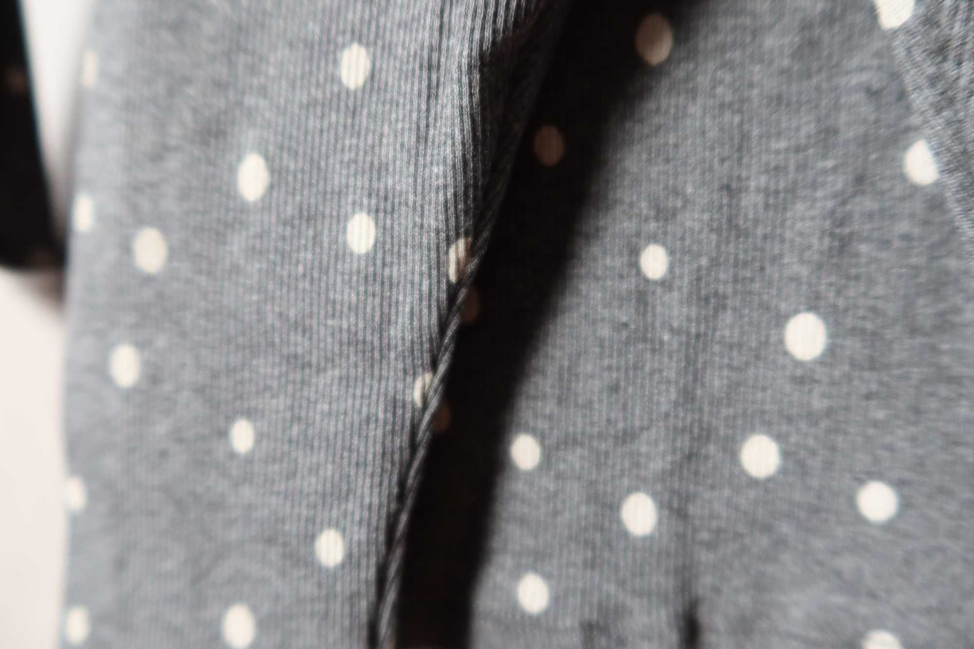 Komplet NEXT 74 bluzeczka legginsy prążkowany melanż kropki NOWY metką
