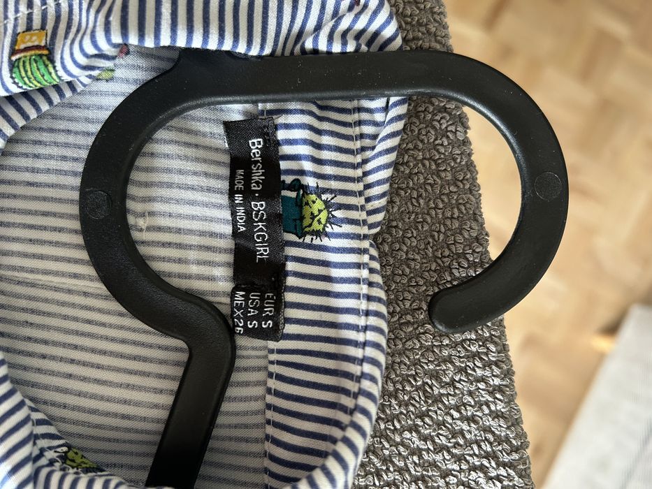 Koszula w paski, kaktusy, Bershka, długi rękaw, cienki material