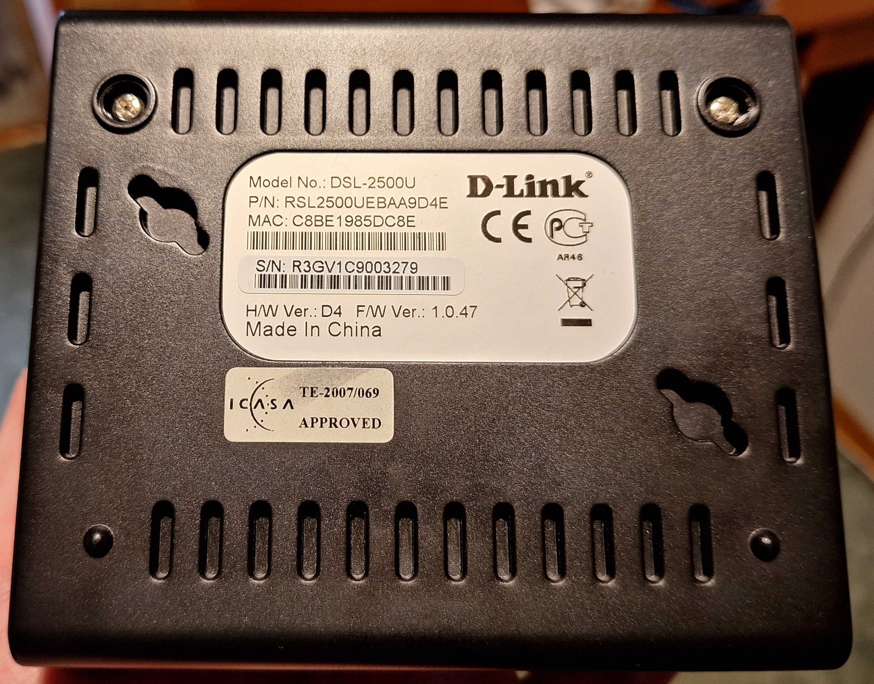 Маршрутизатор D-Link DSL-2500U (ADSL2+ Ethernet)