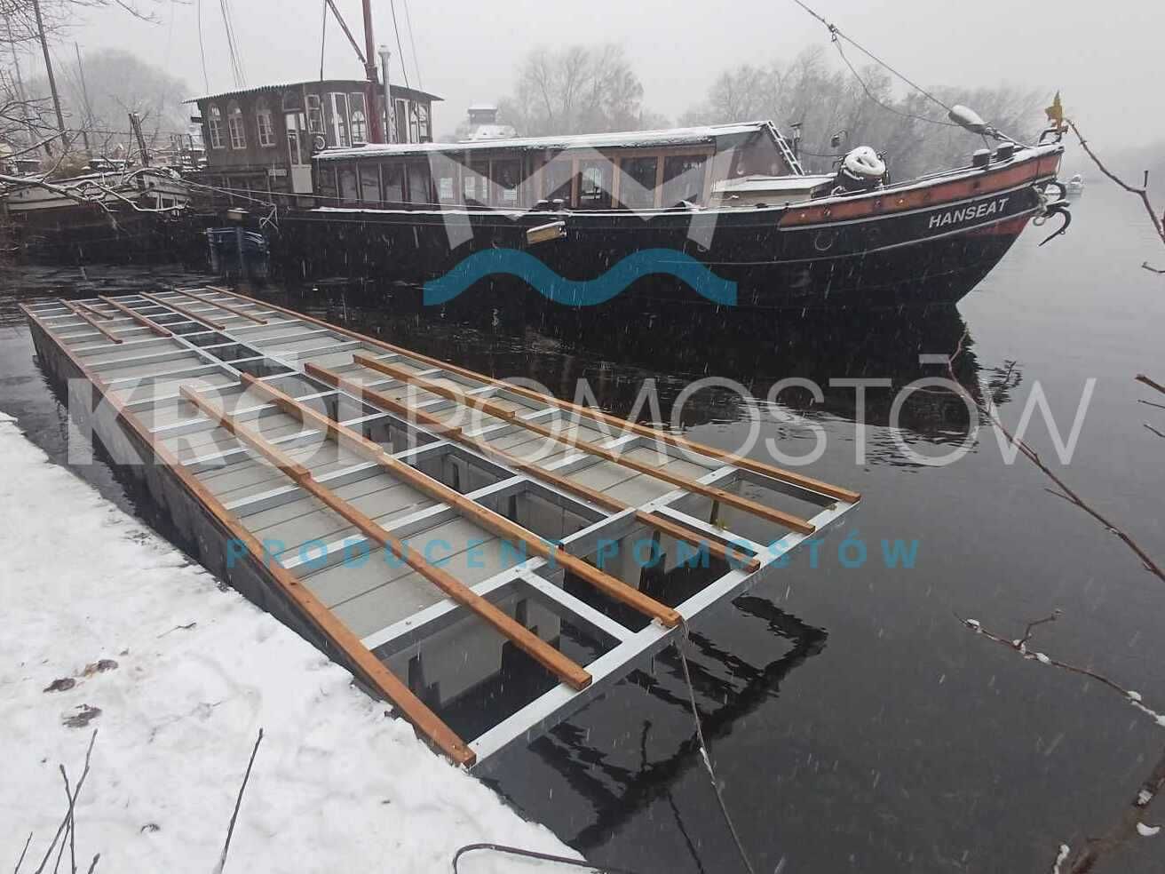 Pływający pomost, ponton, pływająca tratwa 33 m kw.