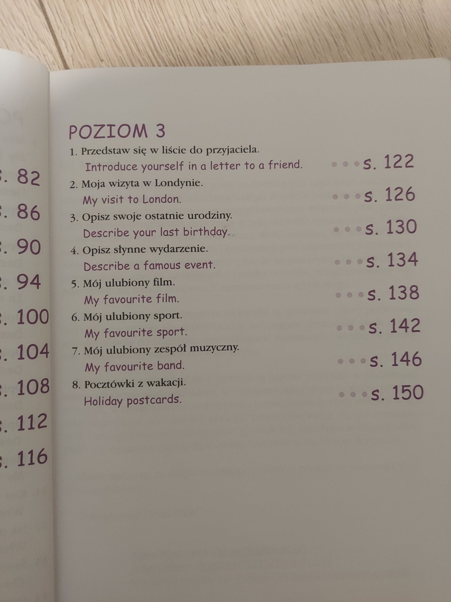 Wzory wypracowań wraz z tłumaczeniami jęz. angielski  szkoła podstawow