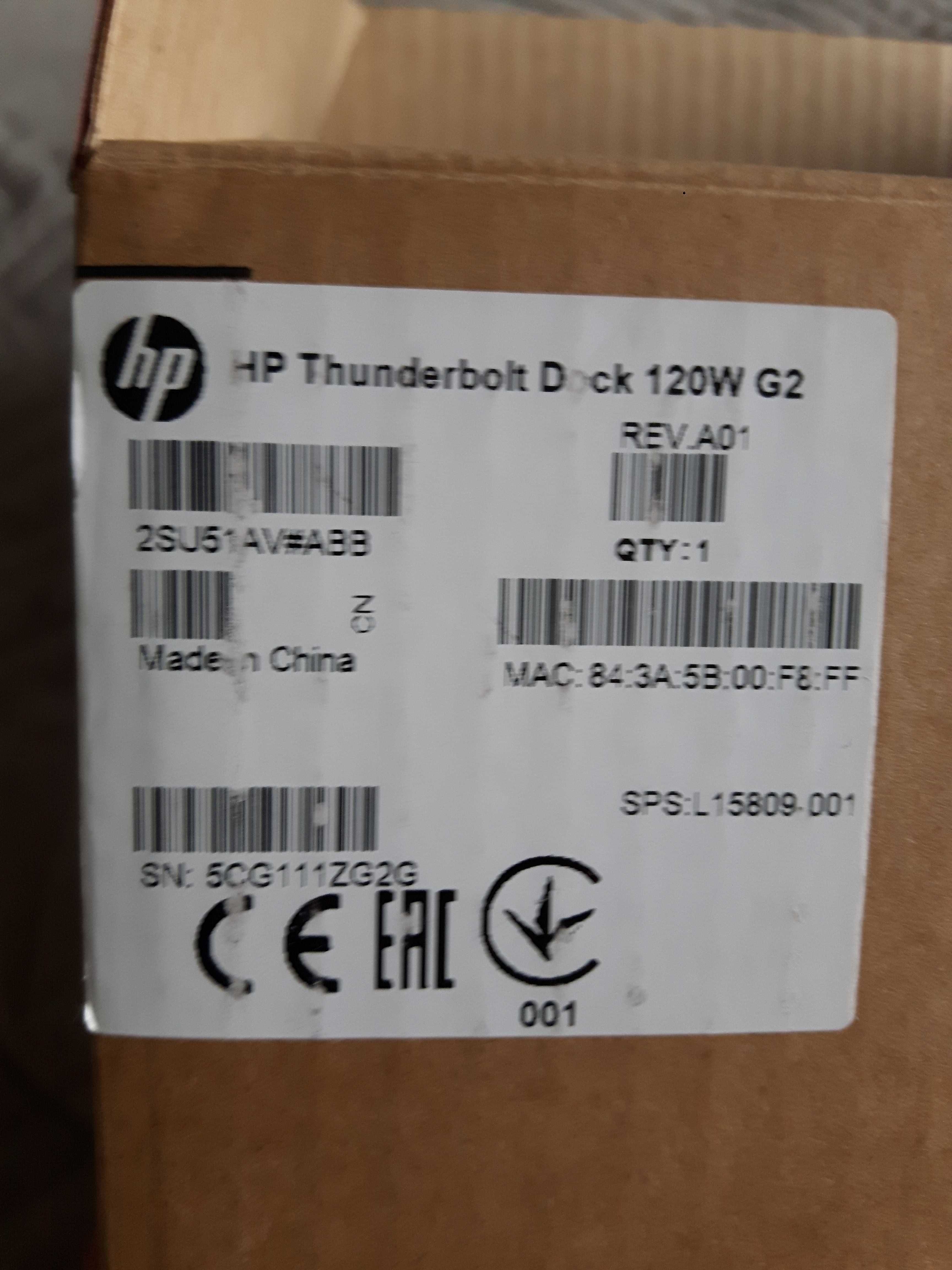 HP Thunderbolt Dock 120W G2 stacja dokująca ładowarka
