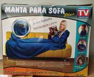 Manta térmica para sofá, com mangas e bolso central