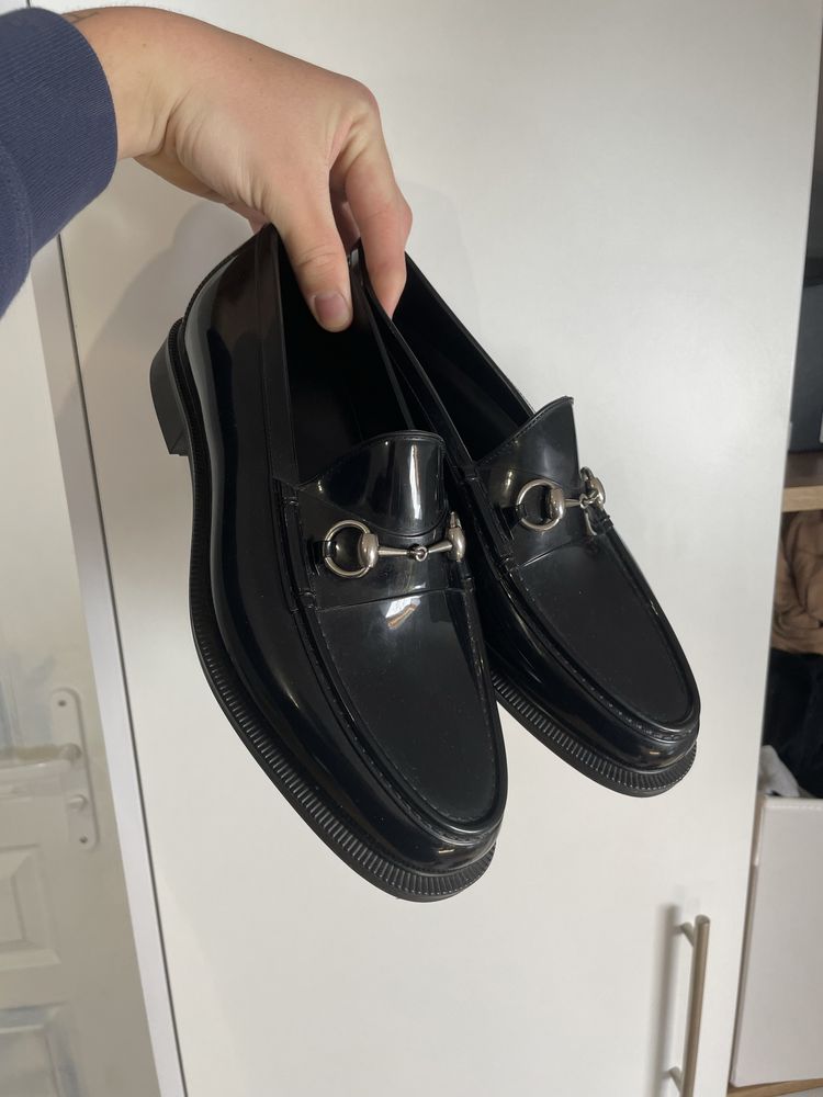 Gucci Mokasyny Loafersy Rubber Horsebit Streetwear High End (2018)