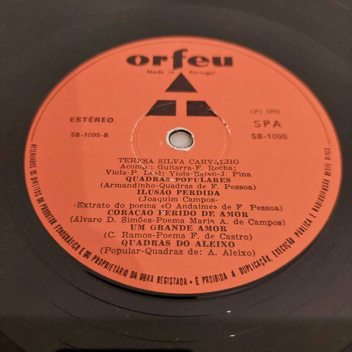 Disco vinil LP - Teresa Silva Carvalho - Fados