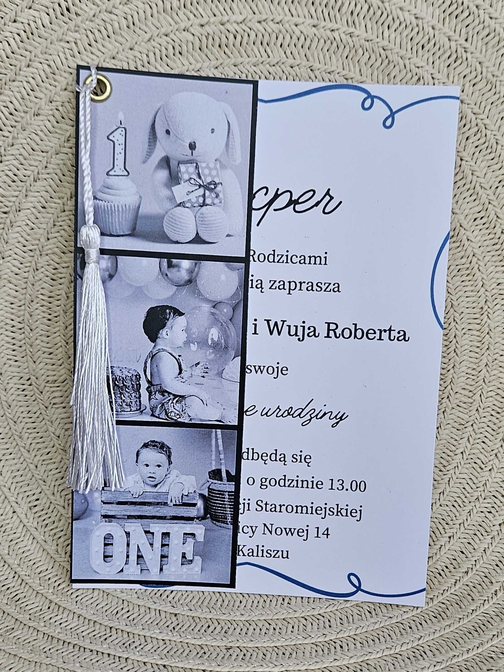 Personalizowane zaproszenia, na pierwsze urodziny, roczek dziecka