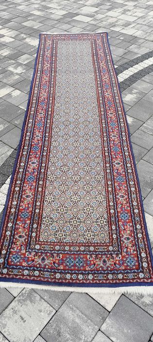 Moud dywan wełniany tkany ręcznie chodnik 297 x 79 cm wełna dywan